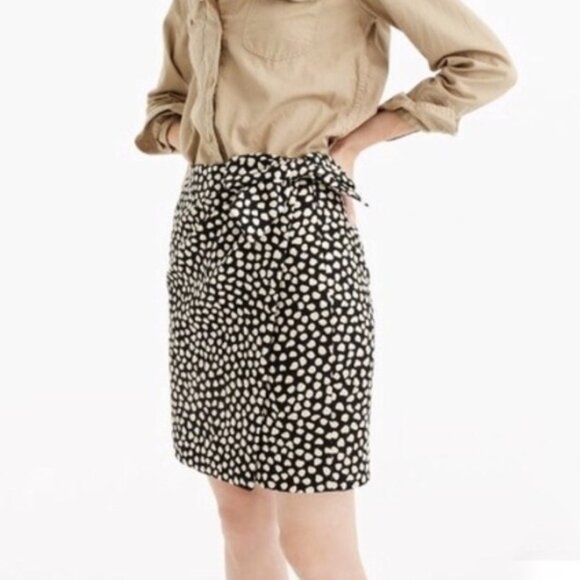 J. CREW Metallic Pebble Print Jacquard Wrap Skirt with Bow - Picture 5 of 5